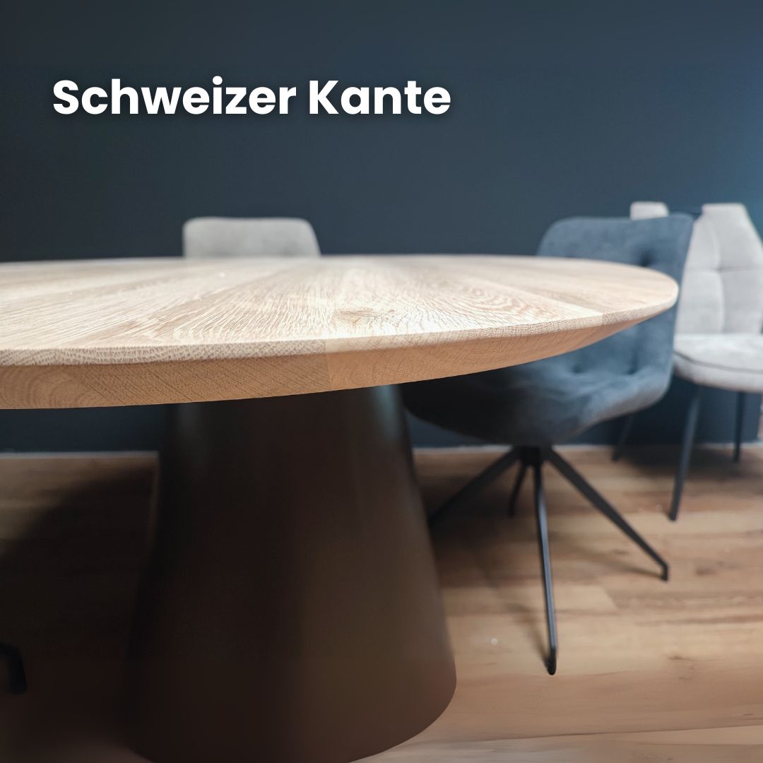 Esstisch Rund aus Eiche | Gerade Kante | verschiedene Gestelle